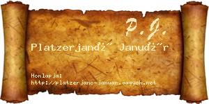 Platzerjanó Január névjegykártya